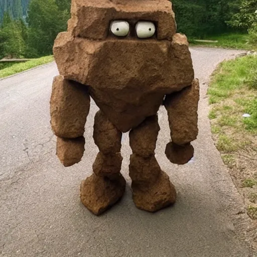 Image similar to rock golem with an angry face