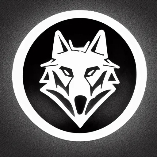 Prompt: neon wolf logo