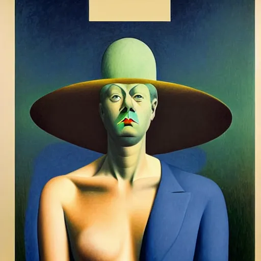 Image similar to figurative avant garde post - morden monumental dynamic interior portrait by magritte and edward hopper, inspired by william blake and gaugin, illusion surreal art, highly conceptual figurative art, intricate detailed illustration, controversial poster art