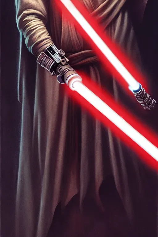 Prompt: breathtaking detailed concept art painting of a jedi luis inacio lula da silva holding a lightsaber, by hsiao - ron cheng, exquisite detail, extremely moody lighting, 8 k