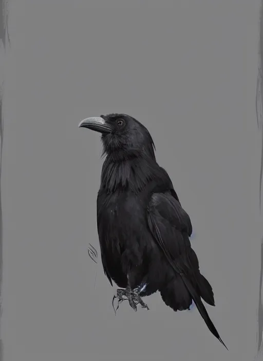 Prompt: a portrait of a humanoid crow, digital art