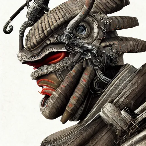 Image similar to shogun audio, ultra realistic, hyper detailed, cinematic, digital painting, elegant, intricate,