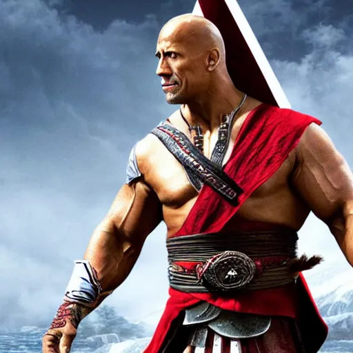 Image similar to dwayne johnson as ezio auditore