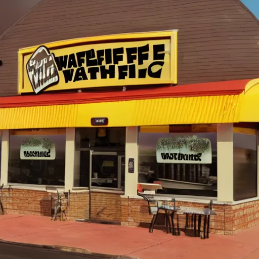 Prompt: detailed wafflehouse restaurant 4k advertising