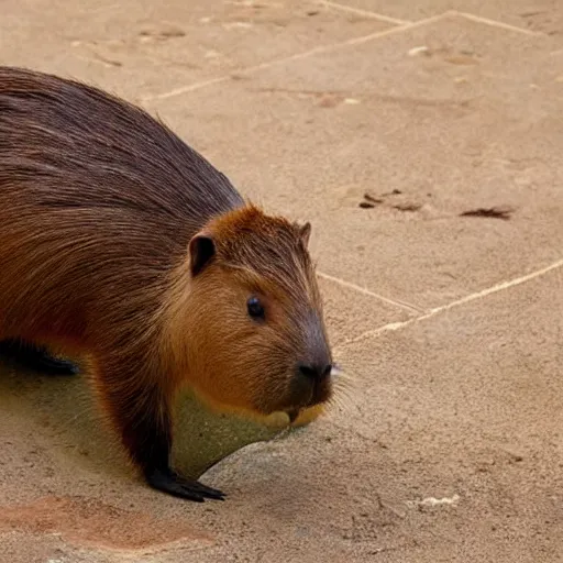 Image similar to a capybara playing video games