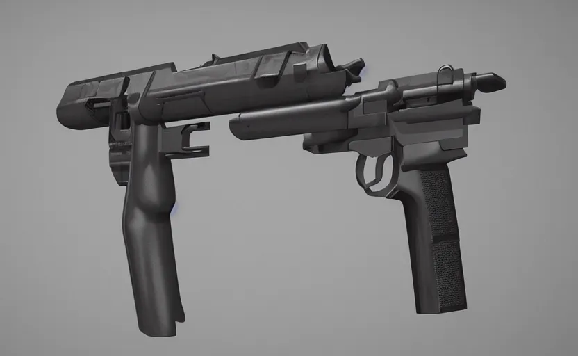 Image similar to minimalist submachine gun inspired by Tesla, studio lighting, octane render, photorealistic, highly detailed, trending on artstation, weapon concept art, weaponry concept designs