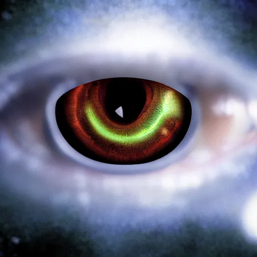 Prompt: aliens with huge eyes, ring cam footage, detailed, 4k