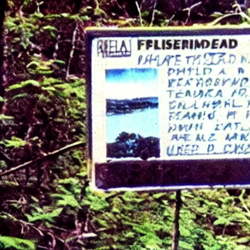 Image similar to a screen capture of found footage video left behind by a missing hiker in 1 9 8 6