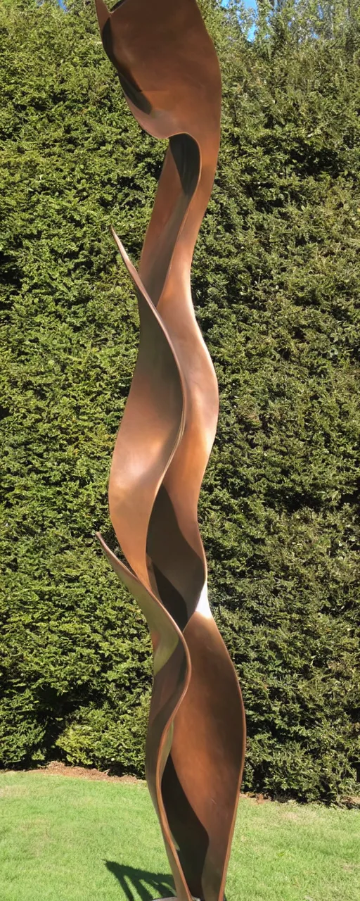 Image similar to six foot tall abstract bronze sculpture of a flame