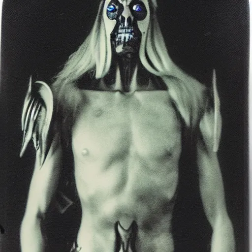 Image similar to polaroid of case study of anatomical night elf from warcraft by Tarkovsky