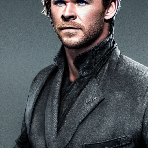 Image similar to Chris Hemsworth and Tom Hiddleston crossbreed, rendered in 3D by Xie Boli, trending on artstation, 4k, 8k, photorealistic imagery, photorealistic details, intricate, highly detailed