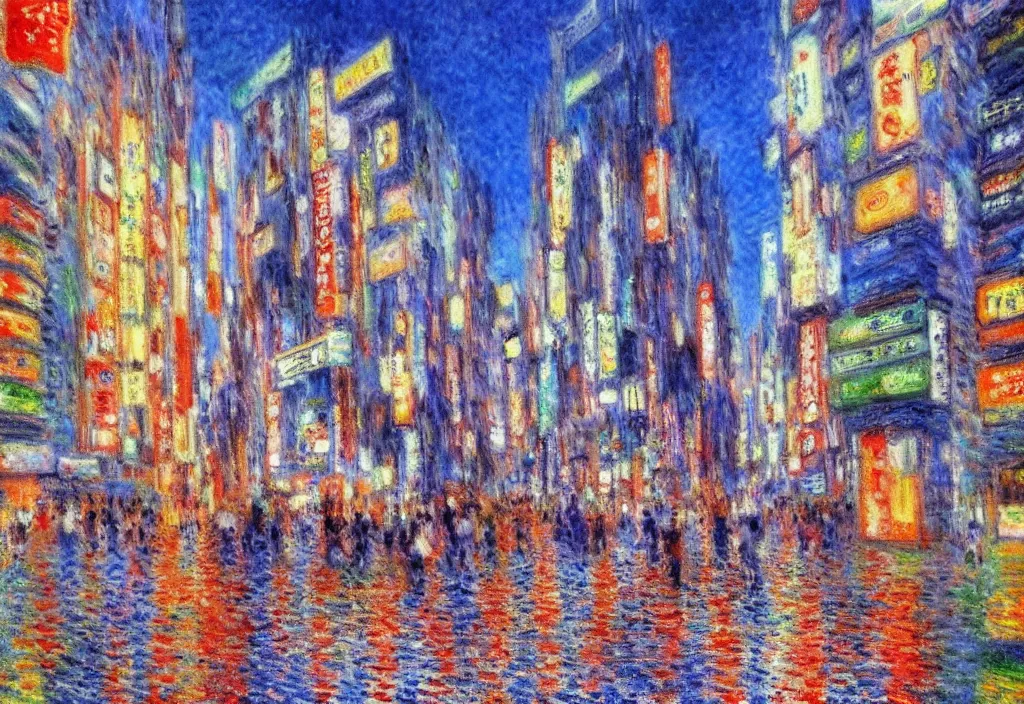 Image similar to tokyo anime scenery, very anime scenery in impressionist style, trending artwork, anime painter studio, by claude monet
