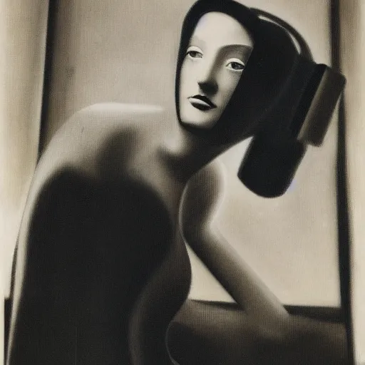 Prompt: A portrait of a beautiful cyberpunk girl, by Man Ray, fine art