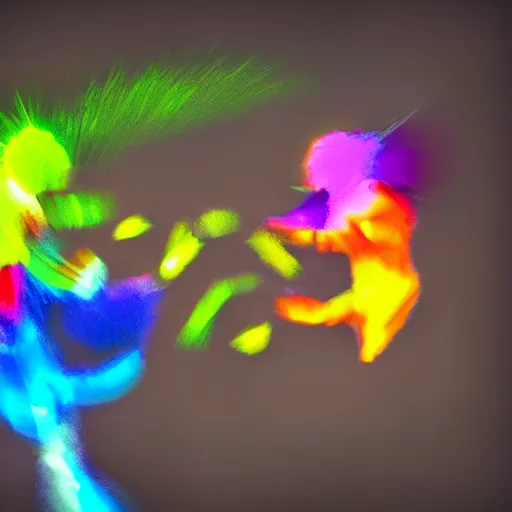 Image similar to light and dark waging war with each other, creating a flurry of colors