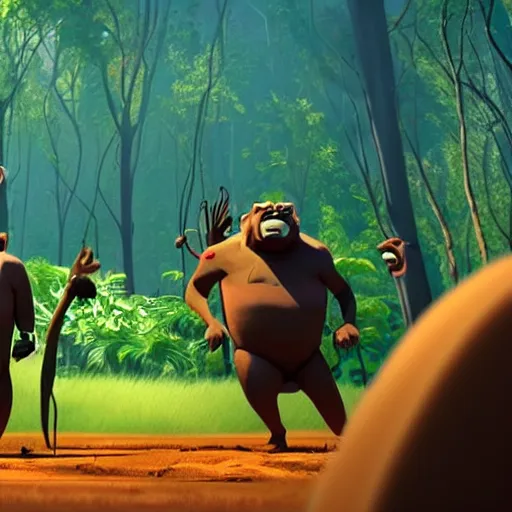 Image similar to still from genndy tartakovsky's primal, 4 k cinematic