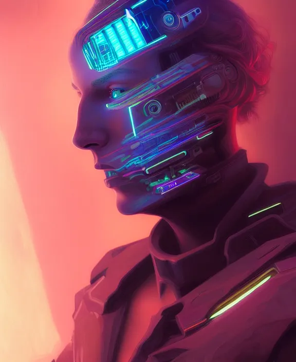 Image similar to a whirlwind inside the metaverse, guy, male, man, hologram, half body, neurochip, android, cyborg, cyberpunk face, by loish, d & d, fantasy, intricate, elegant, highly detailed, colorful, digital painting, artstation, concept art, art by artgerm and greg rutkowski and alphonse mucha