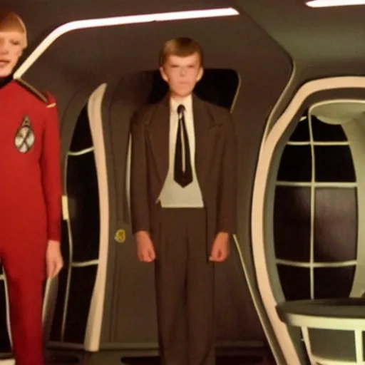 Prompt: slenderman captains the starship enterprise trek