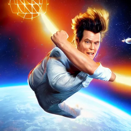 Image similar to hyperrealistic film still of ace ventura in space, his body violently exploding, stunning 3 d render, inspired by istvan sandorfi & greg rutkowski & unreal engine, perfect symmetry, dim volumetric cinematic lighting, 8 k octane comprehensive render, extremely hyper - detailed, incredibly lifelike attributes, intricate, real flesh texture, masterpiece, artstation, stunning,