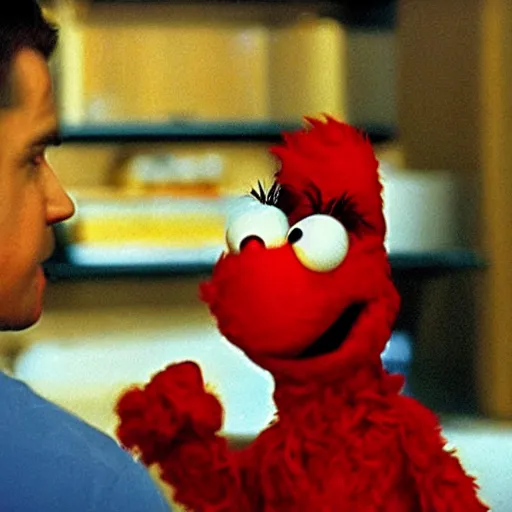 Prompt: elmo in being john malcovich ( 2 0 0 1 )