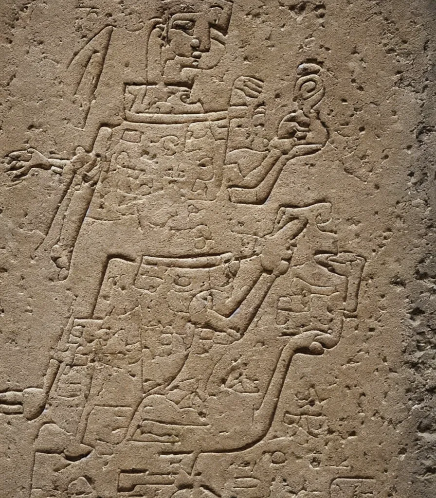 Image similar to ancient hieroglyph engraved into limestone