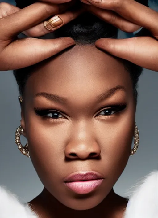 Image similar to portrait of beautiful female 5 0 cent by mario testino, headshot, detailed, award winning, sony a 7 r