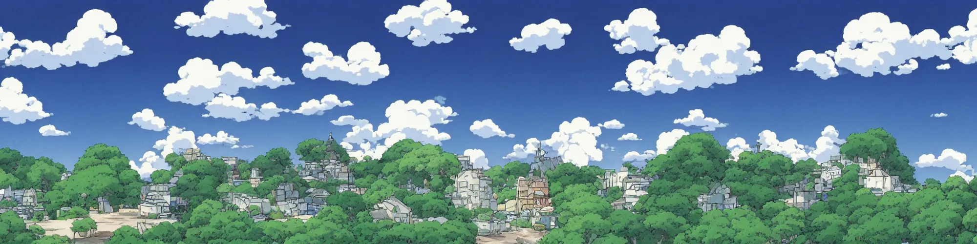 Image similar to A cloudy sky, by Studio Ghibli