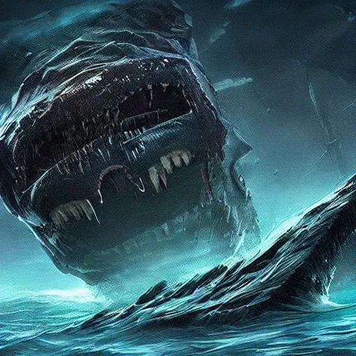 monster looks like a ship in the deep dark sea, | Stable Diffusion ...