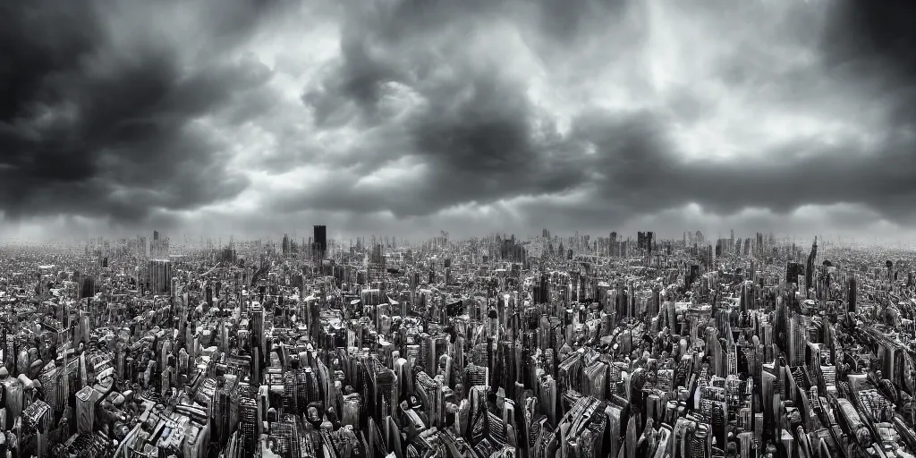 Prompt: desolate metropolis, mammatus clouds, award winning, trending on artstation, digital art. highly detailed 8 k. intricate. lifelike. soft light. nikon d 8 5 0.