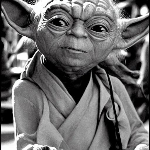 Image similar to yoda performing at woodstock