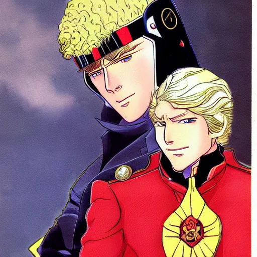 Image similar to a portrait of char aznable and garma zabi , drawn by Yoshikazu Yasuhiko