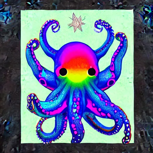 Image similar to rainbow cosmic octopus