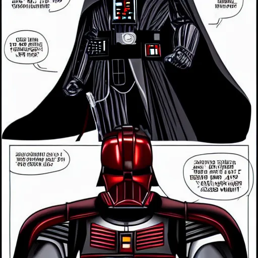 Prompt: Darth Vader in Iron Man style