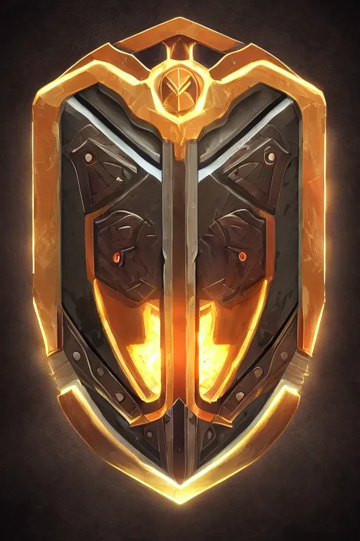 Image similar to shield fantasy epic legends game icon stylized digital illustration radiating a glowing aura global illumination ray tracing hdr fanart arstation by ian pesty and katarzyna da „ bek - chmiel