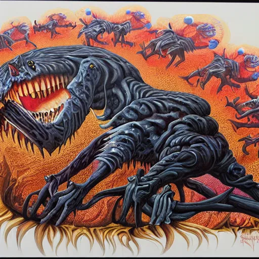 Prompt: a Painting by nychos from the weird Crew