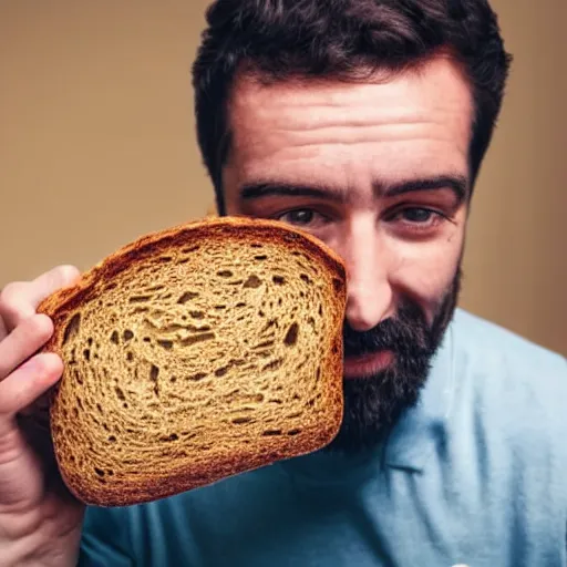 Image similar to Man happily eating mouldy bread