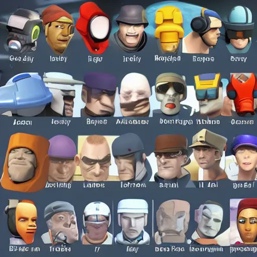 Image similar to team fortress 2 characters in space