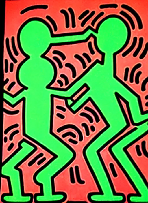 Prompt: image of beautyful female android steampunk by keith haring,