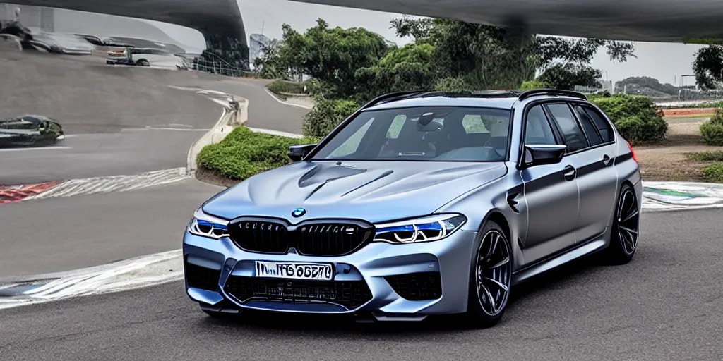 Prompt: “2019 BMW M5 Wagon, Singapore grey, ultra realistic, 4K, high detail”