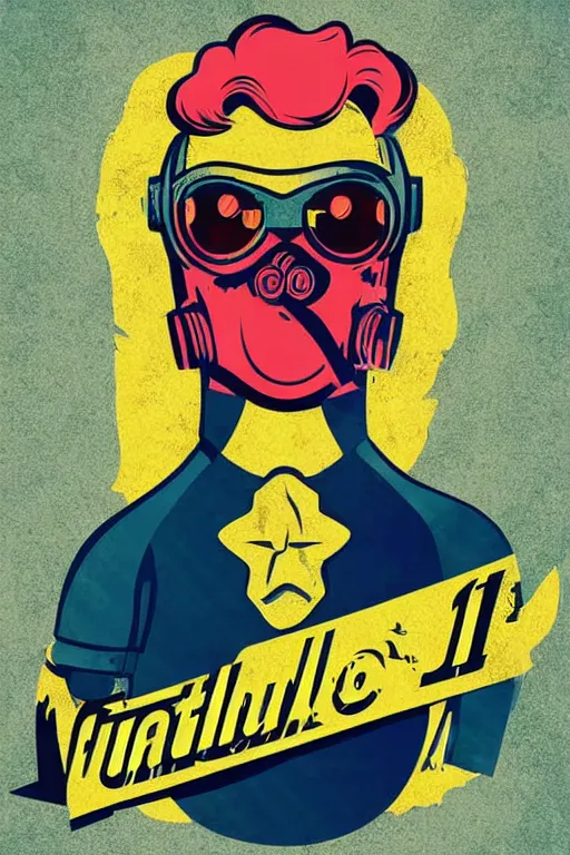 Image similar to fallout 7 6 retro futurist illustration art by butcher billy, sticker, colorful, illustration, highly detailed, simple, smooth and clean vector curves, no jagged lines, vector art, smooth andy warhol style