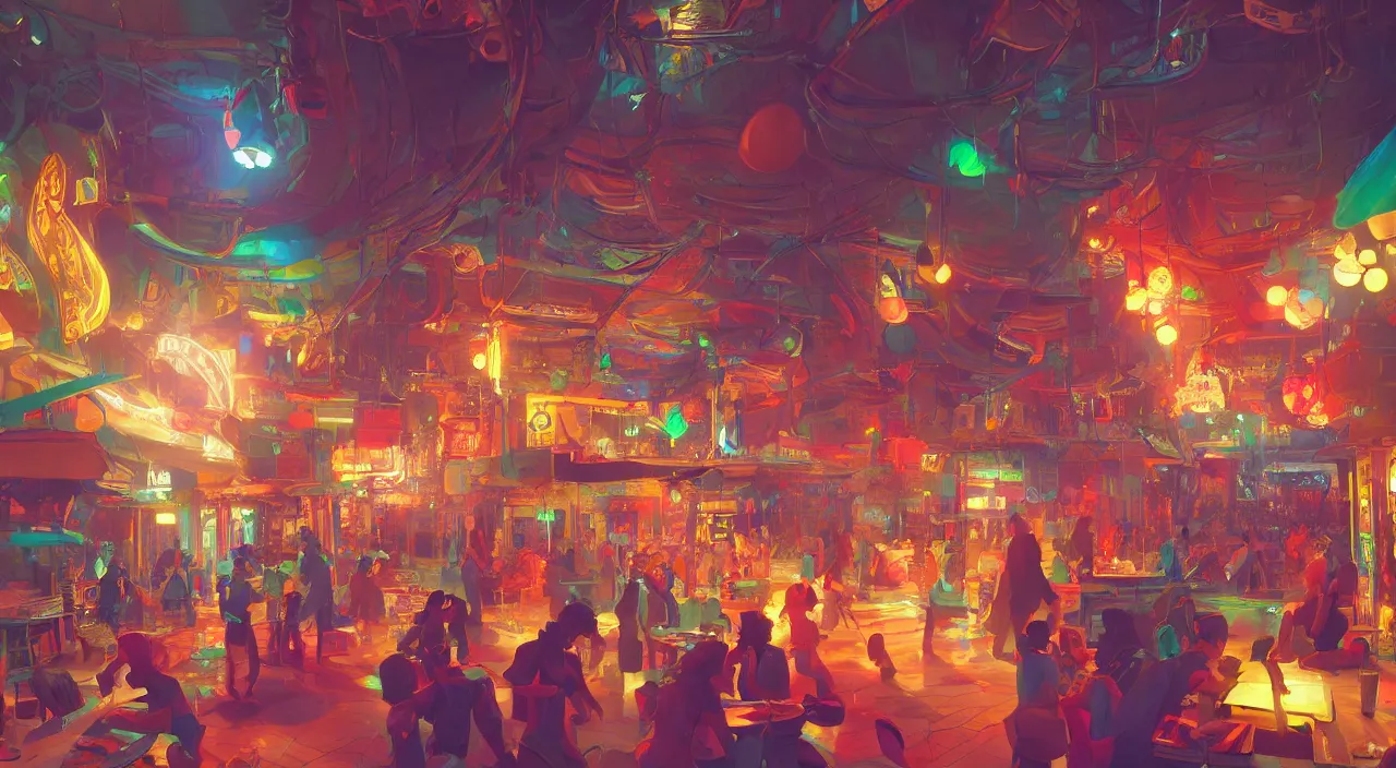 Image similar to bazaar zouk oriantal multicolorful sky shine place mosquet painting stylized digital video game icon global illumination ray tracing 8 k hd resolution, by ilya kuvshinov and cushart krentz and gilleard james