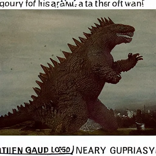 Prompt: history shows again and again how nature points out the folly of men godzilla