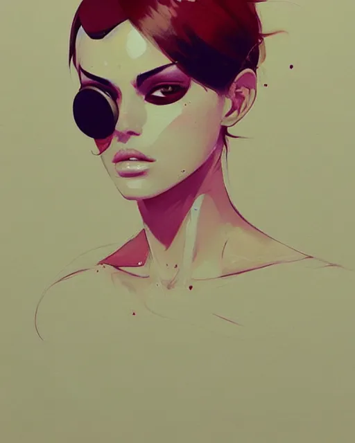 Image similar to a ultradetailed beautiful painting of a stylish woman with an eyepatch over her left eye, by conrad roset, greg rutkowski and makoto shinkai trending on artstation