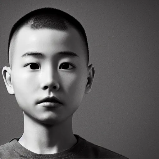 chinese boy with buzz cut, cinematic art | Stable Diffusion