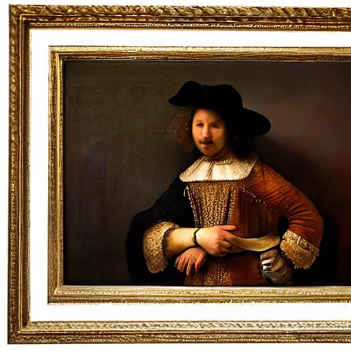 Prompt: das madchen mit dem perlohr ring im stil von rembrandt.