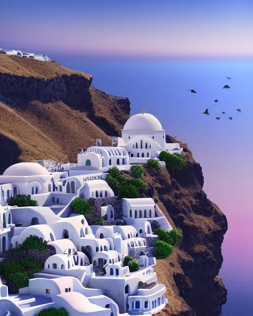 Prompt: a Santorini style castle on a very tall mountain island in the sea. intricate artwork by Tooth Wu and wlop and beeple. octane render, hyper realism, 8k