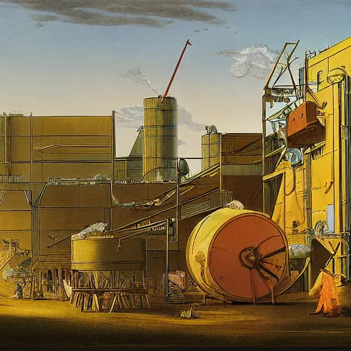 Prompt: paper factory by anton von werner