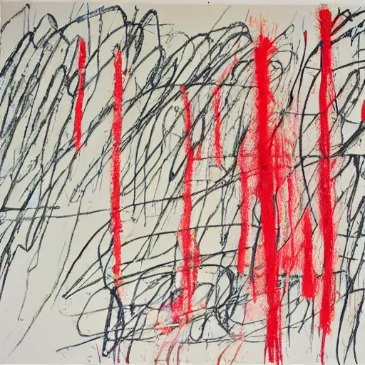 Prompt: new york 2 0 7 0, style by cy twombly