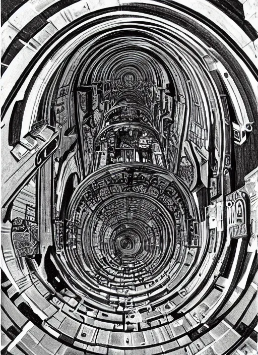 Image similar to portal in space, mc escher art