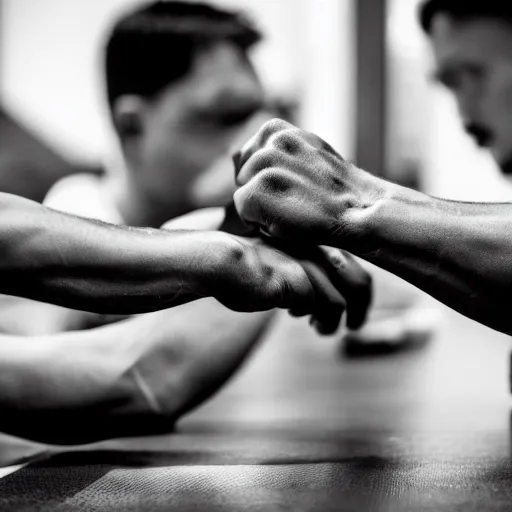 Image similar to arm wrestling. sigma 5 5 mm photo.