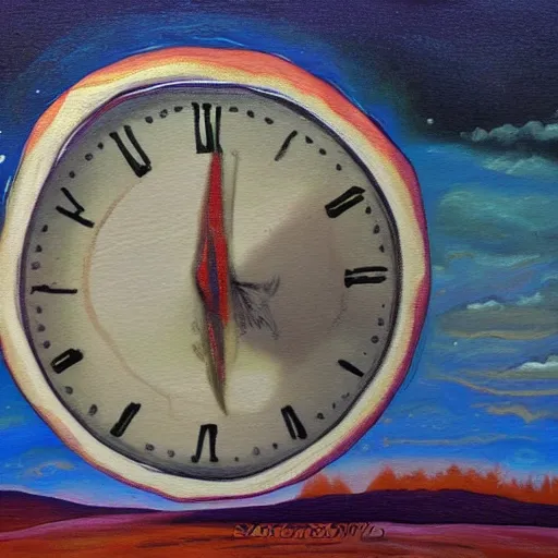 Prompt: painting of time rewound